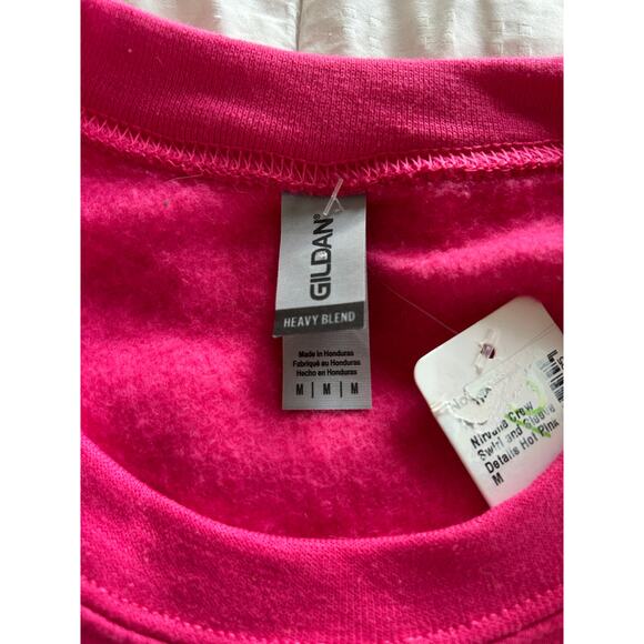 Nirvana Smiley Face Hot Pink Oversized Sweatshirt Size Medium - Picture 6 of 8